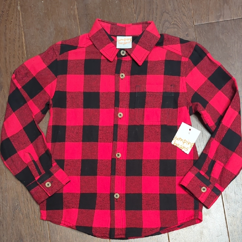 Jumping Beans Kids Red and Black Checkered Shirt